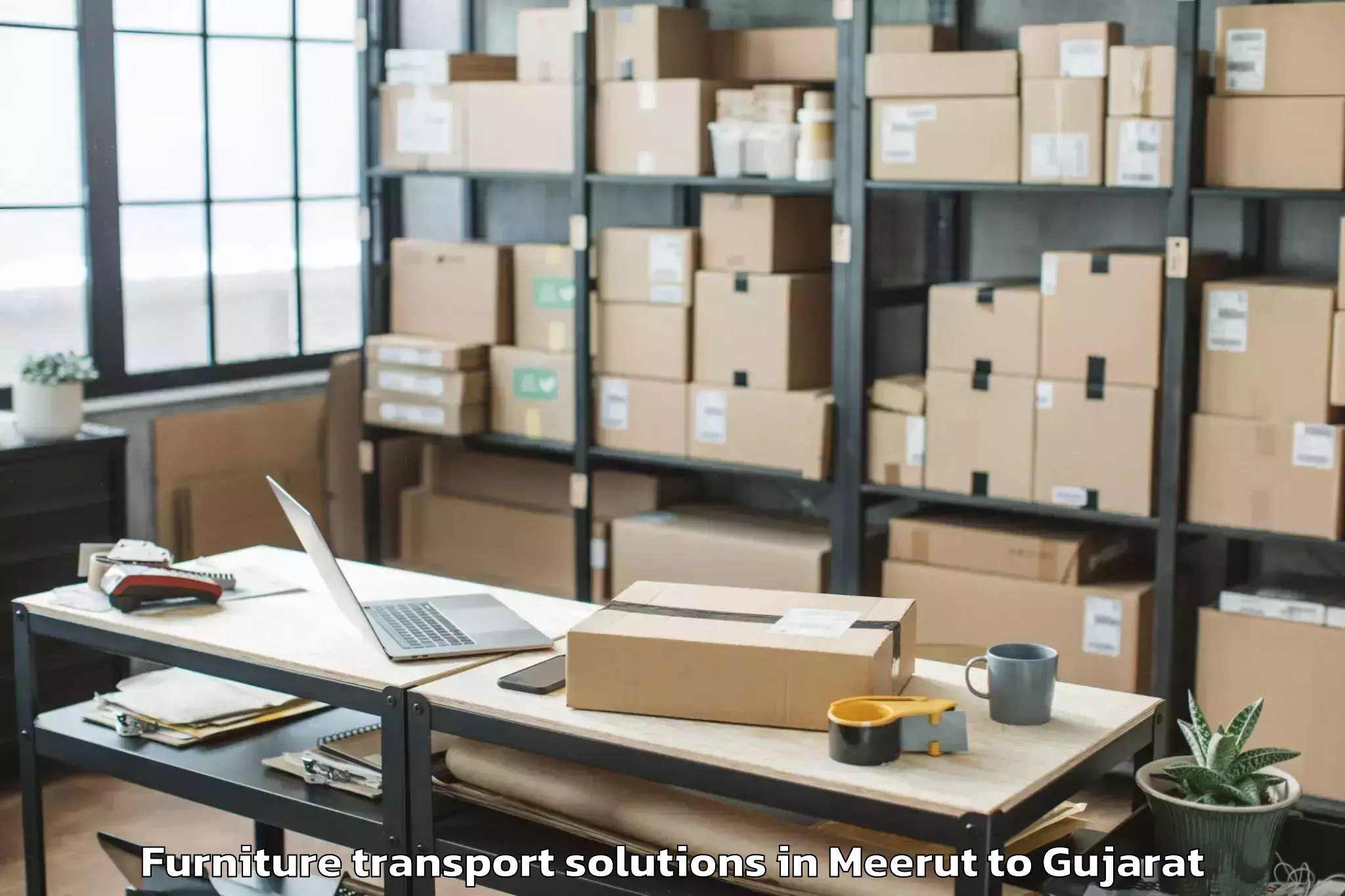 Quality Meerut to Paliyad Furniture Transport Solutions